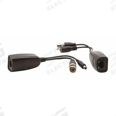 TRIPLETT 5 MP Video/Power Balun: 1 Ports, Black, BNC Male/RJ45 Female, 3 1/2 in Overall Ht - A-V Switches
