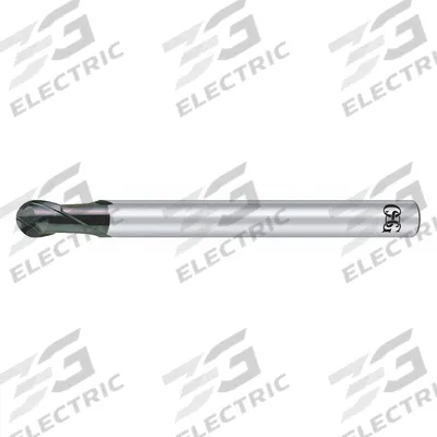 OSG Ball End Mill: Carbide, WXS Coated, 2 Flute, 1/4" Mill Dia, 3/8" LOC - Carbide Ball End Mills for Hardened Materials