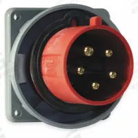 HUBBELL Pin and Sleeve Inlet: Red, 277/480V AC, Three Phase, 30 A, 4 Pole, 5 Wire, IEC Grounding (MPN HBL530B7W). Key specifications — Brand: HUBBELL.