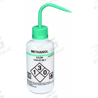 APPROVED VENDOR Wash Bottle: 1 L, Methanol, Green, Narrow, Std Spout Spout, White, 93.2 mm Body Dia (MPN 24J885). Key specifications — Closure Color: Green; Vented/Nonvented: Vented; Body Color: White; Brand: APPROVED VENDOR; Imprinting Group: Specific Chemicals.