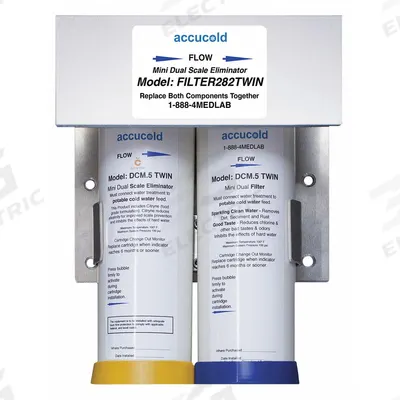 ACCUCOLD Water Filter Cartridge: 10 micron, 0.5 gpm, 9 in Overall Ht - Quick-Connect Ice Machine & Refrigerator Water Filters