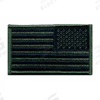 HEROS PRIDE Embroidered Patch: Reverse/U.S. Flag, 3 3/8 in x 2 in, Black/Olive, Plastic, Sew-On (MPN 7345). Key specifications — attr1074238: Sew-On; attr188498: 3-3/8 in x 2 in; attr188499: Olive; attr188500: Plastic; attr188503: U.S. Flag; attr193746: HEROS PRIDE.