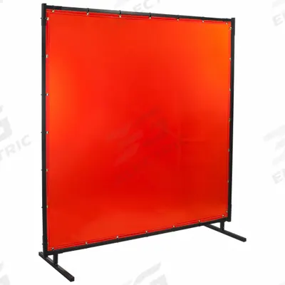 STEINER Welding Screens: Vinyl, 8 ft Ht, 8 ft Wd, Orange, 1 in Frame - Heavy-Duty Tinted Transparent Welding Screens