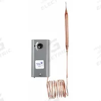 JOHNSON CONTROLS Line Volt Mechanical Tstat: 40° to 90°F, Steel, Adj, 3.5°/2° to 7°F (MPN A28AA-36C). Key specifications — Switch Type/Action: SPDT, Open/Close on Rise; Temperature Control Range: 40° to 90°F; Temperature Differential: 3.5°/2° to 7°F; Voltage: 24 to 277V AC; Capillary Length/Bulb Diameter: 6 ft Capillary, 6 ft x 3/8 in Bulb; Brand: JOHNSON CONTROLS; Differential Type: Adjustable; Enclosure Material: Steel.