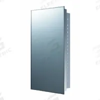 KETCHAM Mirrored Medicine Cabinet: Rectangular, Glass, 30 in Overall Ht, 18 in Overall Wd, Wall (MPN 181SS). Key specifications — Brand: KETCHAM; Frame Material: Stainless Steel; Frame Finish: Bright Annealed; Frame Color: Silver; Lighted: No.