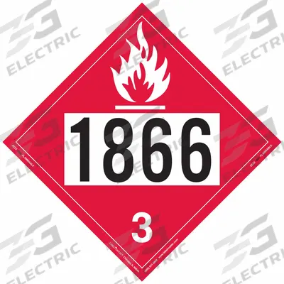 LABELMASTER Flammable Liquid Placard: 1866, 10 3/4 in x 10 3/4 in, 10 3/4 in Label Ht - Class 3: Flammable Liquids