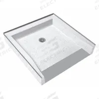 FIAT PRODUCTS Shower Floor: Square, Barrier Free Threshold, Terrazzo, 36 in Overall Lg (MPN WTR4990081). Key specifications — Material: Terrazzo; Drain Location: Center; Brand: FIAT PRODUCTS.