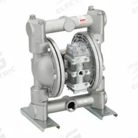 DAYTON Double Diaphragm Pump: 316 Stainless Steel Body, 1 in, NPT Connection, 35 gpm, PTFE Diaphragm (MPN 6PY55). Key specifications — Brand: DAYTON; Seat Material: 316 SS; Check Valve Material: PTFE.