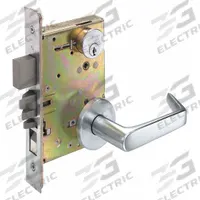 ARROW Door Lockset: Classroom Lever Locksets, Chrome, ADA Compliant, Interchangeable Core (MPN BM17 XL 26D). Key specifications — Ligature Resistance: Not Ligature-Resistant; Brand: ARROW; Lockset Function ANSI Code: F05; Visual Indicator Message: No Message; Lockset Style: Curved Lip; ADA Compliant: Yes; Finish: Satin Chromium-Plated : Brass.