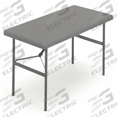 ICEBERG Folding Table: Rectangle Table Shape, Charcoal Tabletop, 24 in Dp, 48 in Wd, 29 in, Eased (MPN 65507). Key specifications — attr1035217: Silver; attr1035250: Charcoal; attr1035202: ICEBERG.