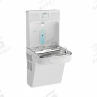 ELKAY Drinking Fountain with Bottle Filler: On-Wall, 8 gph @ 50°F, Stainless Steel, White (MPN LZS8WSAP-PF). Key specifications — Brand: ELKAY; Housing Material: Stainless Steel; Filter Access: Bottom Panel Access; Housing Finish: Arctic White; Chilling Capacity: 8 gph @ 50°F; Housing Color: White.