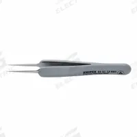 KNIPEX Precision Tweezers: Stainless Steel, Point, Straight Tip, 0.06 mm Tip Thick (MPN 92 21 13 ESD). Key specifications — attr1002355: Stainless Steel; attr1002345: KNIPEX; attr1002348: Stainless Steel; attr1002358: Smooth; attr1024781: Standard.