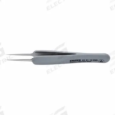 KNIPEX Precision Tweezers: Stainless Steel, Point, Straight Tip - ESD-Safe Tweezers