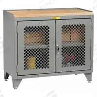 LITTLE GIANT Cabinet Workbench: Butcher Block, 48 in x 24 in, 2,000 lb Overall Load Capacity, Gray (MPN MJP3-LL-2D-2448). Key specifications — Assembly: Fully Assembled; Brand: LITTLE GIANT.