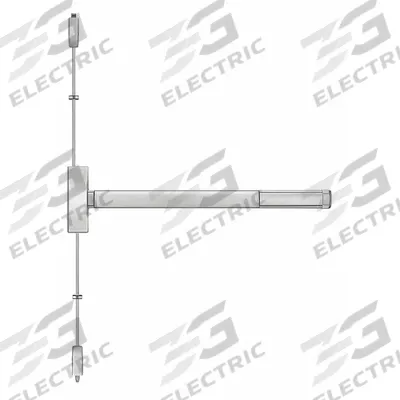 PRECISION Surface Vertical Rod: 48 in Max Door Wd - Surface Vertical Rod Push Bars