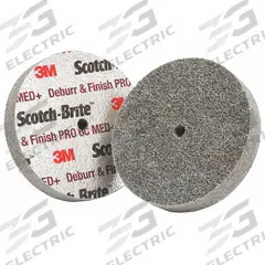 SCOTCH-BRITE Unitized Wheel: 3 in Dia x 1/2 in W, 1/4 in Arbor Hole, Ceramic, Medium, Medium (6) (MPN 7100053420). Key specifications — Series: DP-UW; Brand: SCOTCH-BRITE.