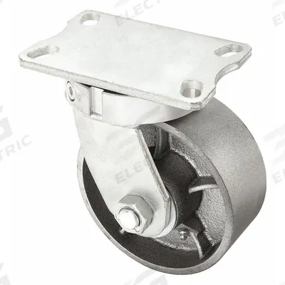 APPROVED VENDOR Plate Caster: Corrosion-Resistant, Swivel, Iron, 6 in Wheel Dia - Heavy-Duty General-Purpose Kingpinless Plate Casters