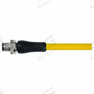 MURRELEKTRONIK Cordset: M12 Male Straight X Bare Wire, 4 Pins, Yellow, TPE, 10 m Cable Lg - Single-Ended Cordsets with TPE Jacket for Heaviest-Duty Applications