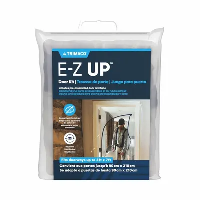 E-Z UP Plastic Door with Zipper: Door, 3 ft Wd, 7 ft Ht, Plastic - Dust Barrier Doors & Panels