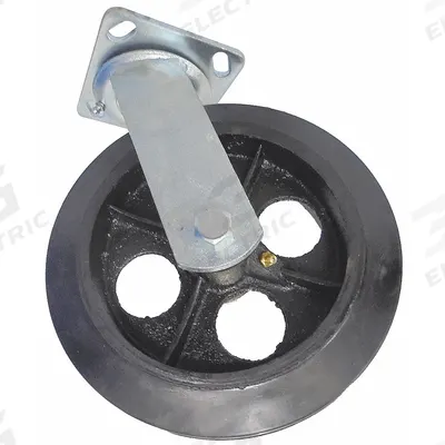Dayton Swivel Caster: 750 lb Load Capacity, 8 in Overall Lg, 2 in Overall Wd, Rubber/Steel - Replacement Casters for Platform Trucks