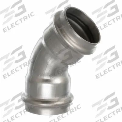 VIEGA PROPRESS Crimp Elbow Fitting: 1 1/4 in CTS x 1 1/4 in CTS Size, 45° Elbow - Potable Water Stainless Steel Press Tube Fittings