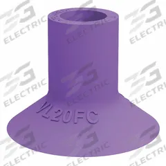 PIAB Vacuum Pad: Plain Pad without Adapter, 20 mm Pad Dia, Thermoplastic Elastomer, Purple, 60A (MPN VL20FC). Key specifications — attr1019194: VL20FC; attr1019196: PIAB; attr1019197: 60A.