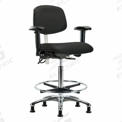 APPROVED VENDOR ESD/Cleanroom Task Chair: Vinyl, Arms Included, Ht Range 26 1/4 in to 36 in - Vinyl ESD & Cleanroom Chairs