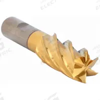 CLEVELAND Square End Mill: High Speed Steel, TiN Coated, 6 Flute, 1-1/4" Mill Dia, 1-3/8" LOC (MPN C75054)