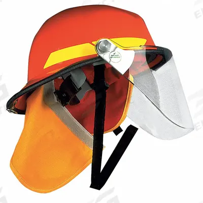 BULLARD Fire Helmet: Orange, Modern Rear Brim, Chin Strap