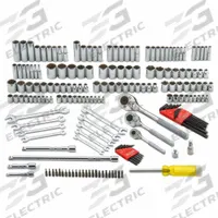 PROTO Socket Wrench Set: 184 Total Pcs, Metric/SAE, 1/4 in/3/8 in/1/2 in Socket Drive Size (MPN J47184). Key specifications — attr538253: PROTO; attr548973: None; attr548974: (1) Multi-Bit Screwdriver; attr548975: (3) Drive Tools; attr548983: (9) Open End Wrenches.