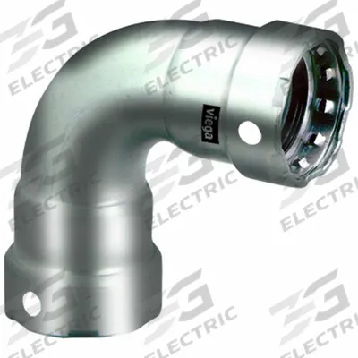 VIEGA MEGAPRESS Crimp Elbow Fitting: 1 1/2 in Pipe x 1 1/2 in Pipe Size, Press-fit x Press-fit - Stainless Steel Press Fittings