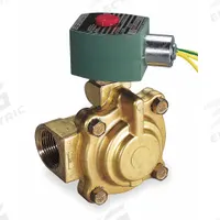 REDHAT Solenoid Valve: 2-Way, Normally Closed, 1 1/4 in Pipe Size, 110V AC/120V AC, Brass Body (MPN 8220G009). Key specifications — Coil Enclosure: Without Junction Box; Pipe Size: 1-1/4 in; Voltage: 120V AC; Brand: REDHAT.