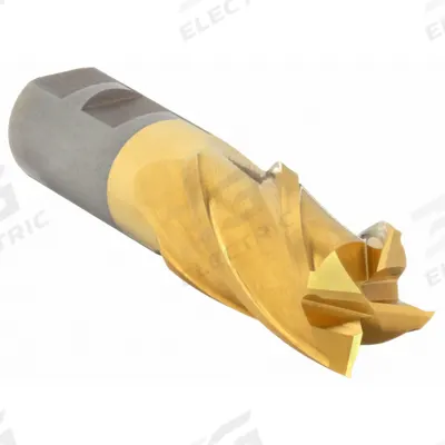 CLEVELAND Square End Mill: High Speed Steel, TiN Coated, 4 Flute, 19/32" Mill Dia - General Purpose High-Speed Steel Square End Mills