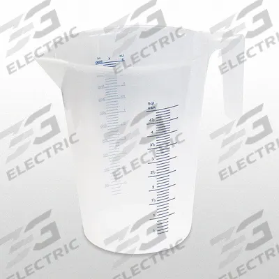 FUNNEL KING Measuring Container: 5 L Fluid Capacity, Lip, 10 3/4 in Overall Ht, Translucent - Oil Measuring Containers