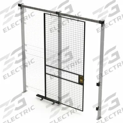 HUSKY RACK & WIRE Slide Door: 8 ft H x 4 ft W x 1 3/4 in D, Black - Husky Rack & Wire Quick-Assemble Woven-Wire Partition Components