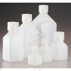 NALGENE Storage Bottle: 30 mL, 1 fl oz, HDPE, Natural, 20 mm Screw Closure Size, Square, Clear (MPN 2018-0030). Key specifications — Body Color: Natural; Brand: NALGENE; Closure Included: Yes; Graduated: Yes; Closure Attached: Attached.