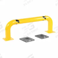 VESTIL Machine Guard: Mid-Rail Not Included, 16 in Top Rail Ht, 5/8 in Mounting Hole Dia, Guardrail (MPN LPRO-RF-48-16-4). Key specifications — Color: Yellow; Material: Steel; Rail Mounting Style: Floor Mounted; Includes Mid-Rail: Mid-Rail Not Included.