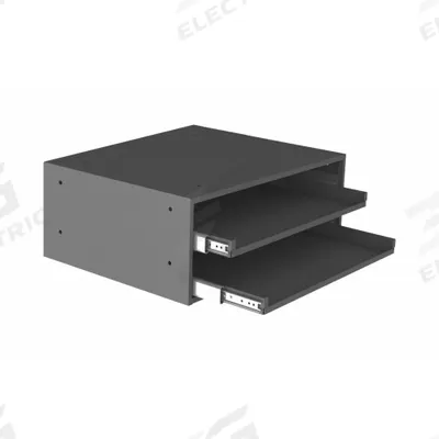 DURHAM MFG Bearing Slide Rack Cabinet: 20 in x 16 in x 8 1/4 in, For 2 Drawers, Gray - Customizable Large Compartmented-Box Cabinets