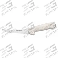 DEXTER RUSSELL Boning Knife: Curved/Narrow, 11 in Overall Lg, Steel Blade, White Handle, White (MPN 01493). Key specifications — Sub-brand: Sani-Safe; Brand: DEXTER RUSSELL; Blade Material: Steel; Blade Type: Curved; Handle Color: White; Handle Material: Sanitary Polypropylene; Knife Type: Boning Knife; NSF Certified: Yes.