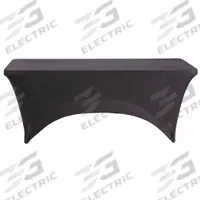 ICEBERG Table Cover: Rectangle, Black, 72 in Overall Lg, 30 in Overall Wd, Fabric (MPN 16521). Key specifications — Material: Fabric; Brand: ICEBERG.