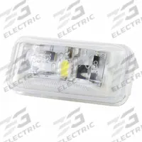 GROTE Courtesy Light: Courtesy Light, LED, Clear, Rectangular, 13.5V DC, Pigtail, 1/2 in Overall Wd (MPN 60421). Key specifications — Shape: Rectangular; Brand: GROTE; Electrical Connection: Pigtail; Lighting Technology: LED; Mount Style: Surface.