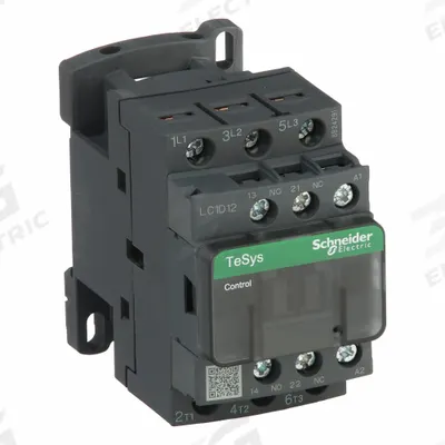 SCHNEIDER Magnetic Contactor: Non-Reversing, 3 Poles, 3NO Contacts, 12 A - Non-Reversing IEC Contactors
