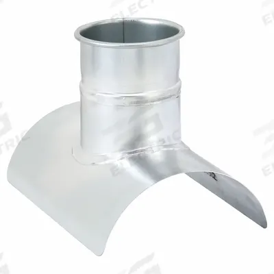 NORDFAB 8"dia 12"L 90° GSteel Tap-In Branch: Steel, For 8 in Duct Dia, 14 in Overall Lg - Branches