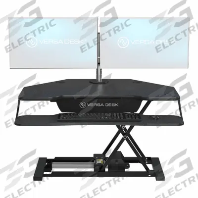VERSADESK Standing Desk: Electronic, Black, Wood, 36 in Overall Wd, 31 in Overall Dp - Electronic Standing Desk Converters