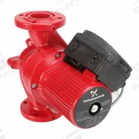 Circulating Pump: 7/8 hp HP, 115V AC, Cast Iron, 3, 26 ft Max. Head, 11 1/2 in Face to Face, Inline (MPN 96402834). Key specifications — Nameplate Voltage: 115V AC; Connection Type: Flange; Brand: GRUNDFOS; Includes Volute: Volute Included; Efficiency: Standard Efficiency; System Type: Potable Water.