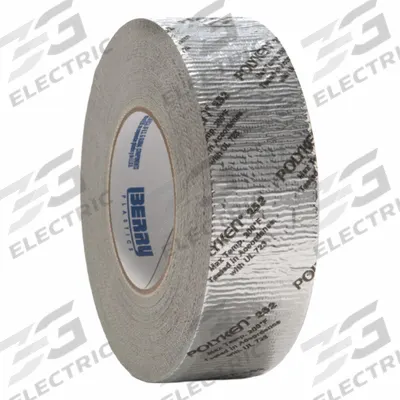 POLYKEN Duct Tape: Light Duty, Silver, 1 7/8 in Wd, 60 1/8 yd Lg, 11 mil Thick - Metalized Duct Tape