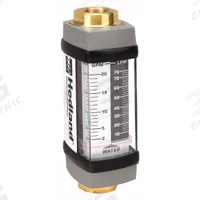 HEDLAND Mechanical Flowmeter: Water and Other Fluid Meter, Scale, Variable Area, Inline, Universal (MPN H705B-020). Key specifications — Display Type: Scale; O-Ring Material: Viton; Includes Flow Rate Adjustment Knob: No; Includes Pressure Guage: No; Mounting Orientation: Universal; Unit Of Measure: Gallons; Brand: HEDLAND; Accuracy: +/-2%.