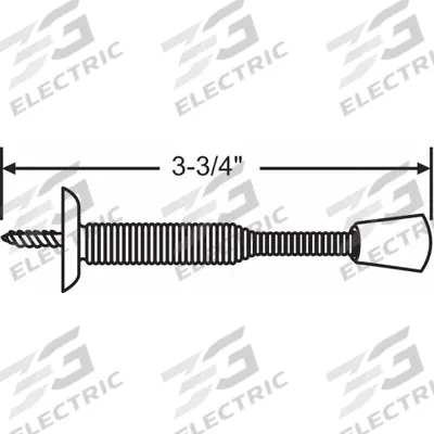 APPROVED VENDOR Door Stop: Door - Mounted, 3 3/4 in Lg, 23/32 in Wd, 23/32 in Overall Ht - Standard Door Stops