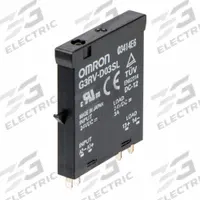 OMRON Solid State Relay: Socket/Surface Mounted, Photocoupler, DC Output (MPN G3RV-D03SL DC24). Key specifications — Brand: OMRON; Current Type: DC; Maximum Output Current without Heat Sink: 3.0 A; Mounting Style: Plug In; Output Voltage: 5 to 24V DC; Voltage/Current Type: DC Output.