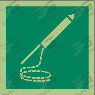 IMO (International Maritime Organization) Safety Sign: Vinyl, Adhesive Sign Mounting - Square Line Throwing Appliance Symbol Signs